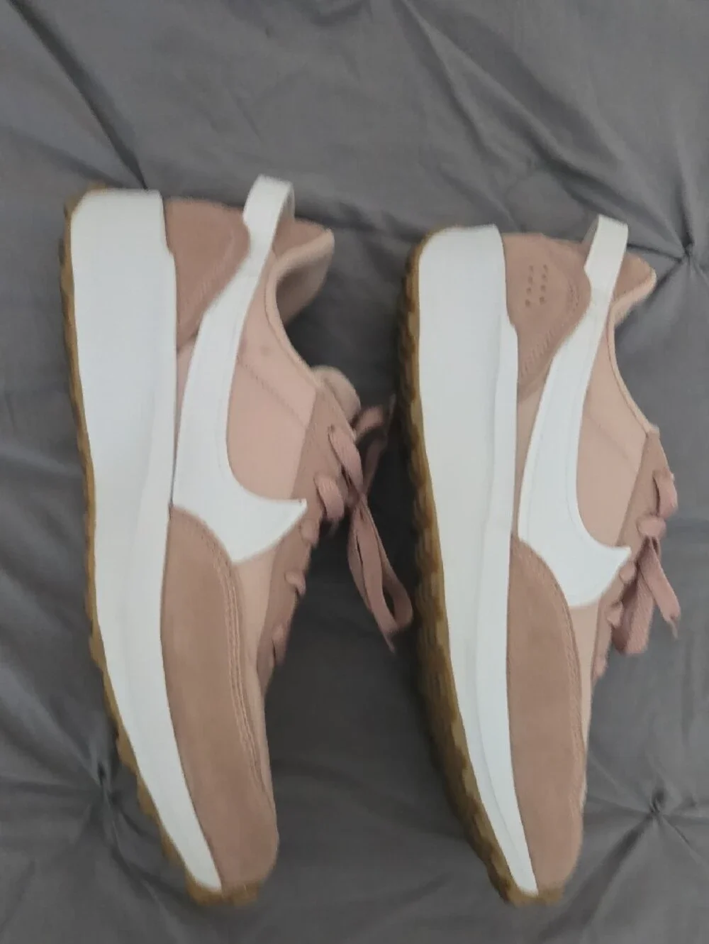 Nike Dusty Pink Retro Runner Sneakers with White Swoosh